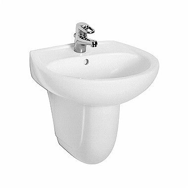 Umywalka GEBERIT Idol wisząca z otworem z przelewem 600 x 450 mm biała | M11160000