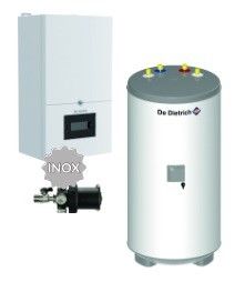 Kocioł kondensacyjny gazowy, 1-funkcyjny DE DIETRICH MCR4 19 w zestawie ze stojącym podgrzewaczem c.w.u. AQUAvie 100 i filtrem magnetycznym 3/4" MagnaClean XS90 | 7857044100AQVX