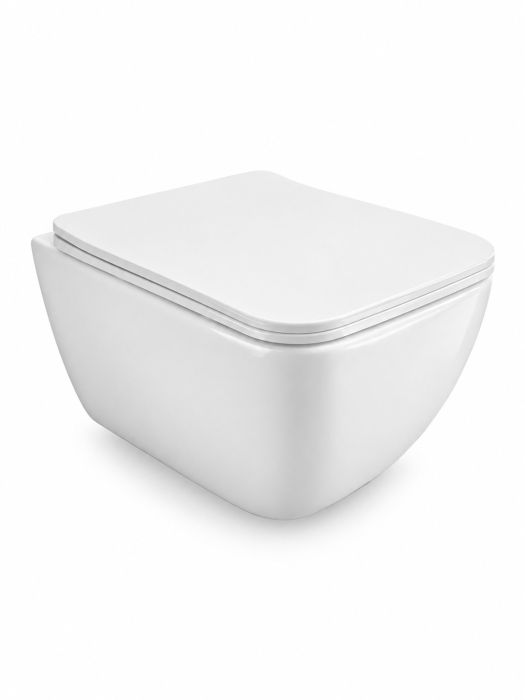 Miska WC ceramiczna wisząca VITALLE BASE TARIS TORNADO 35.5 x 51 cm z deską wolnoopadającą  | MIS004SANTAR