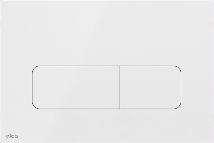 Przycisk sterujący ALCADRAIN FLAT do systemów podtynkowych ze stali nierdzewnej biały połysk 247 x 165 x 5 mm | MOONWHITE