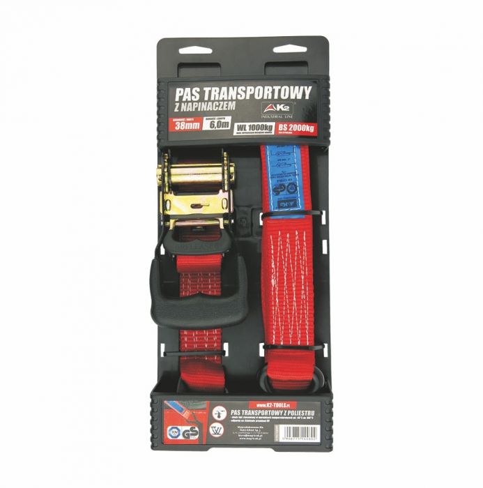 Pas transportowy z napinaczem do 1000 kg 38 mm x 6,0 m 