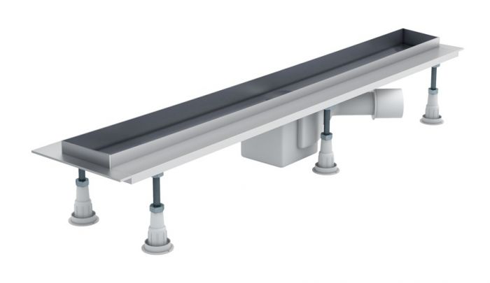 Odpływ liniowy SCHEDPOL Standard-base bez maskownicy z syfonem VIEGA w zestawie 90 x 8 x9,5 cm | OL90ST