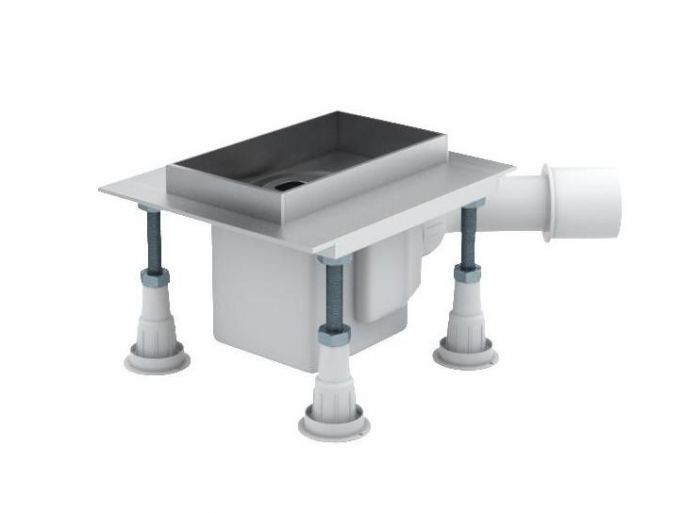 Odpływ liniowy SCHEDPOL Standard-base bez maskownicy z syfonem VIEGA w zestawie 15 x 8 x9,5 cm | OL15ST