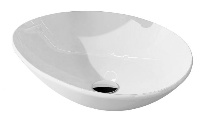 Umywalka ceramiczna ROCA Oxy nablatowa owalny 498 x 415 x 144 mm biała połysk | RE040500118060