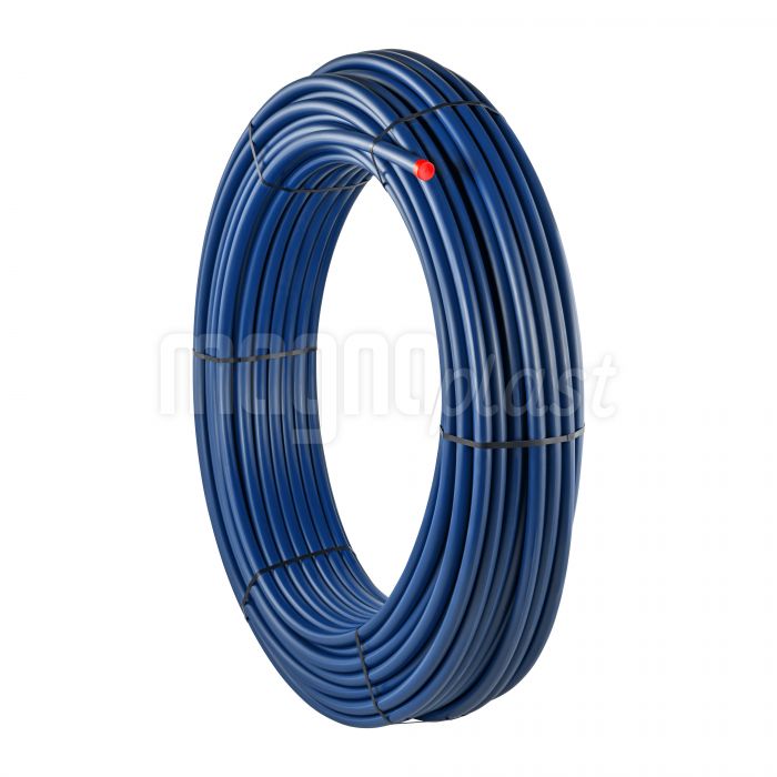 Rura PE-HD 100 RC ciemnoniebieska z błękitnymi paskami 50 x 3,0 mm zwój 100 m SDR 17 PN 10