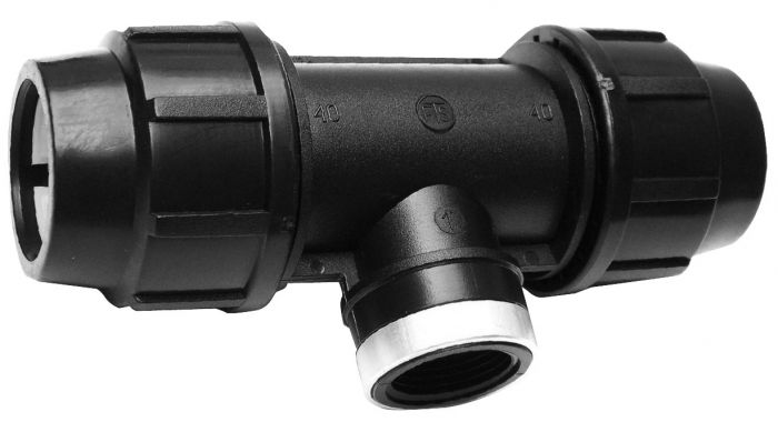 Trójnik PE-HD z gwintem wewnętrznym 20 mm x 1/2"