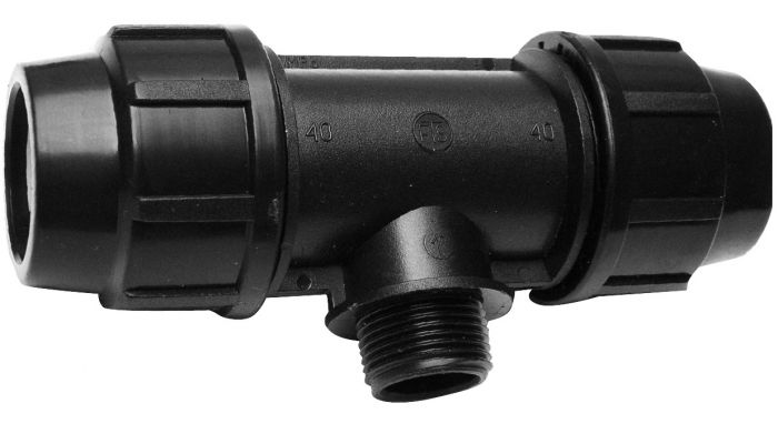 Trójnik PE-HD z gwintem zewnętrznym 20 mm x 1/2"