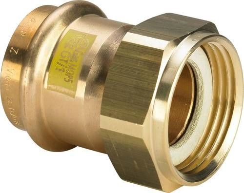 Dwuzłączka przyłączeniowa z brązu GW 15 mm x 1/2" Profipress G 2666 GAZ uszczelnienie płaskie