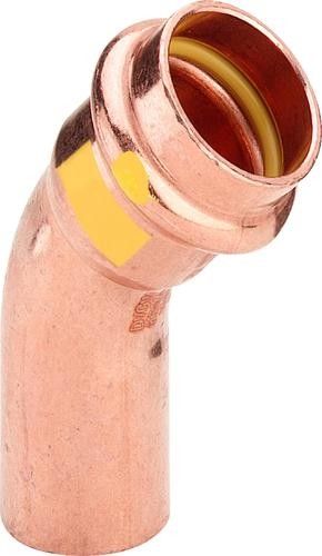 Łuk 45° z miedzi końcówka wsuwana 42 mm Profipress G 2626.1 GAZ