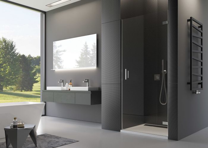 Drzwi 1-częściowe SANSWISS PUR PUR1 strona lewa 700 x 2000 mm chrom szkło hartowane przezroczyste z powłoką AQUAPERLE | PUR1GSM11007