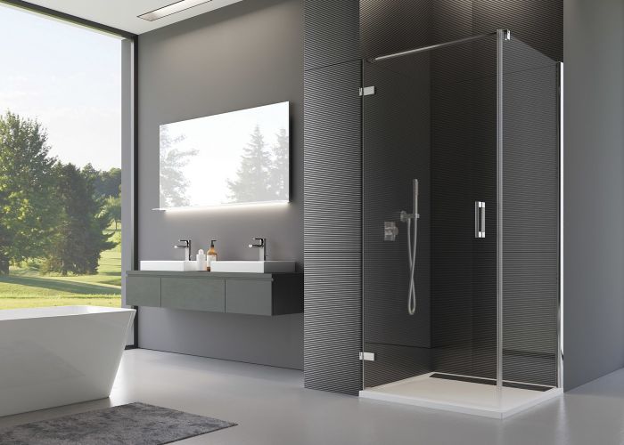 Ścianka boczna SANSWISS PUR PUDT2P 700 x 2000 mm chrom szkło hartowane przezroczyste z powłoką AQUAPERLE | PUDT2P0701007