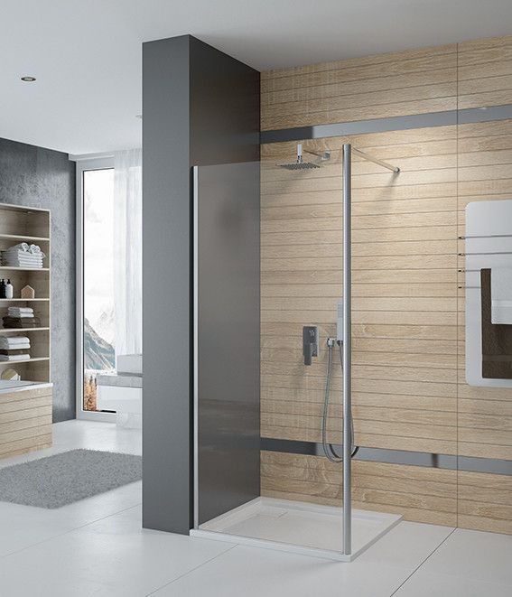 Kabina WALK-IN SANPLAST Prestige III P/PRIII-120 1200 x 1953 mm srebrna błyszcząca szkło hartowane Sitodruk W18 z powłoką Glass Protect  | 600073146038201
