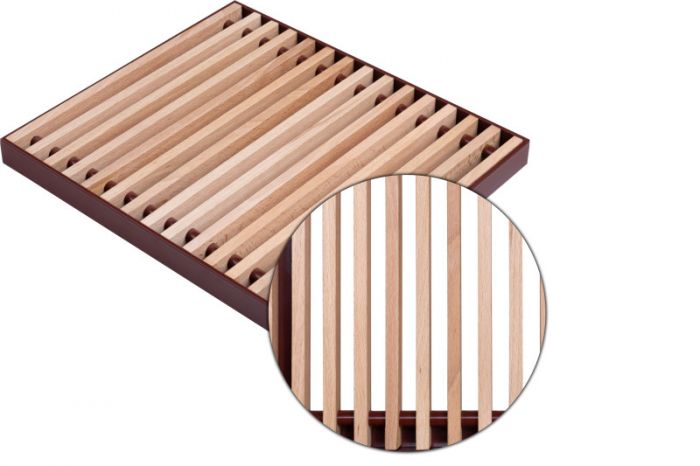 Podest roll – zwijany impregnowany drewniany buk typu listwa dystans między szczeblami: 11 mm 25 x 2800 x 350 mm