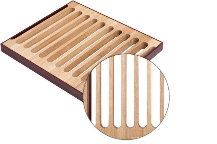 Podest roll – zwijany impregnowany typu kość dystans między szczeblami: 17 mm 25 x 1500 x 300 mm drewniany dąb