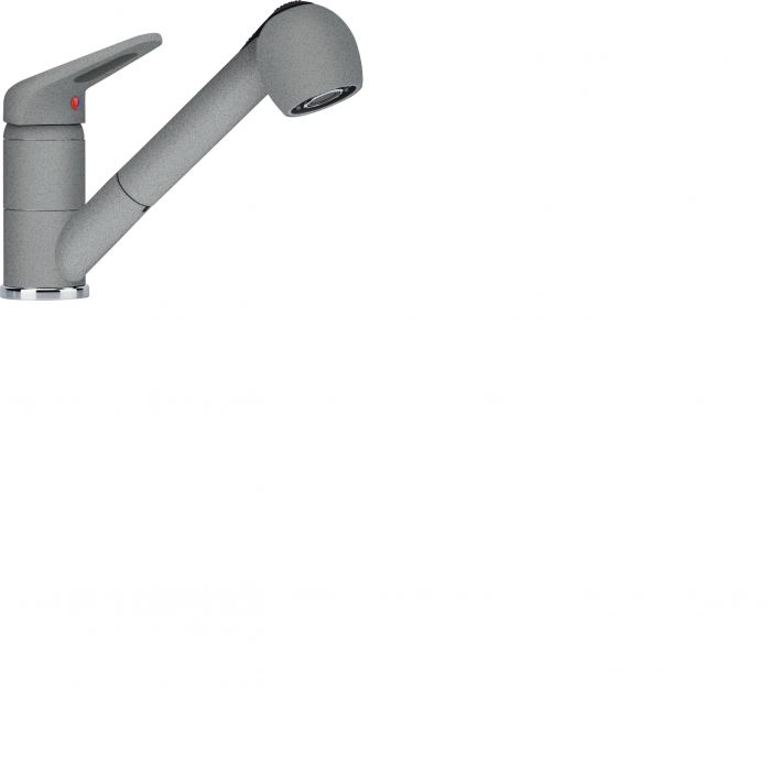 Prince II Pull-Out Spray Bateria zlewozmywakowa stojąca z wyciąganą wylewką 175 x 240 zasięg wylewki: 195 mm kamiennoszara