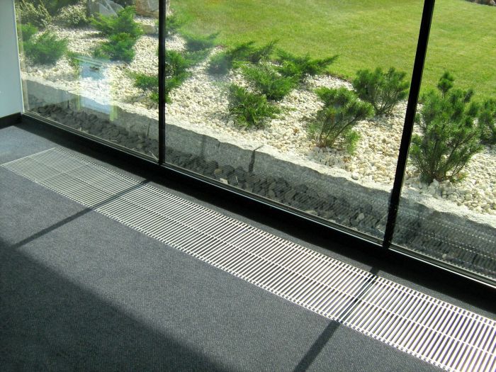 Grzejnik konwektorowy kanałowy QUATTRO 200 200 x 1900 mm 2030 W RAL 9005 czarny mat