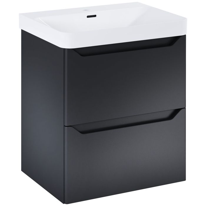 Szafka łazienkowa podumywalkowa 585 x 442 x 635 mm black matt 2 szuflady ROCA HELO 60 2S | RE010600207160