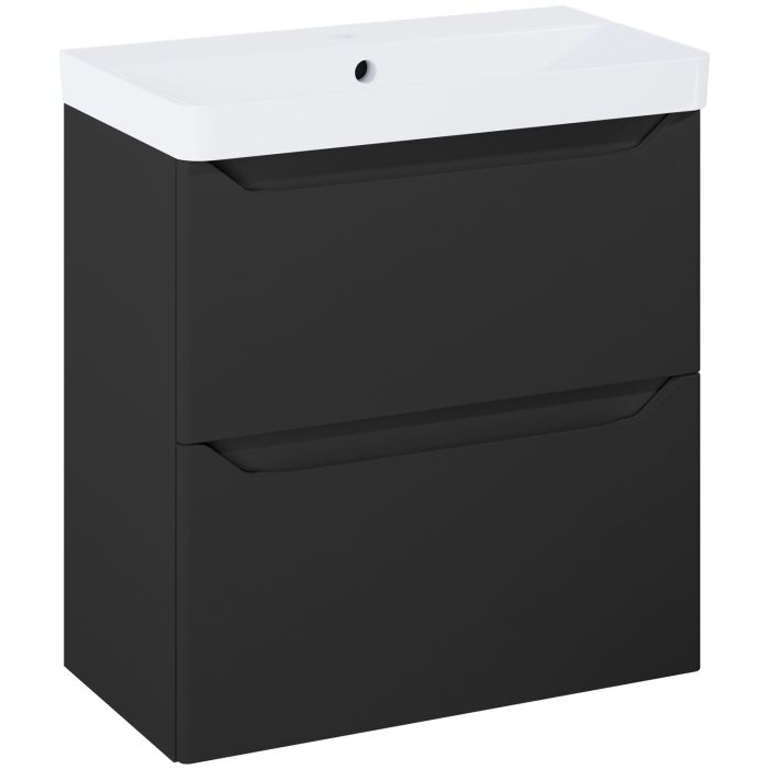 Komplet łazienkowy szafka z umywalką 353 x 608 x 656 mm black matt ROCA HELO COMPACT 60 2S  | RE020600207160