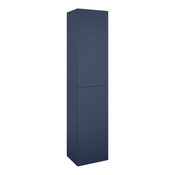 For All słupek podwieszany 40 2D z 2 drzwiami 400 x 352 x 1800 mm z płyty laminowanej navy blue matt zawiasy soft-close, 4 półki szklane z możliwością regulacji w komplecie 2 zawieszki metalowe