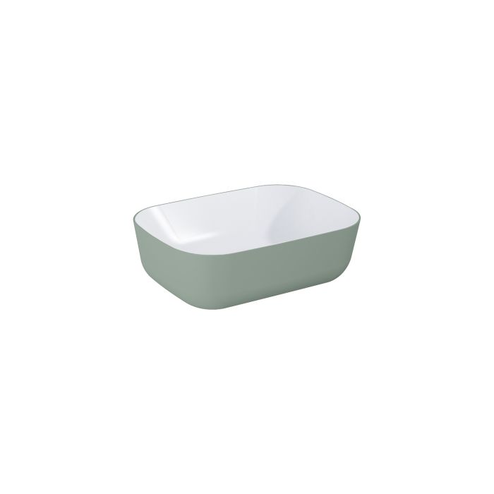 Umywalka ceramiczna ROCA RENI BICOLOR nablatowa 135 x 325 mm white hg/sage matt  | RE040460890890