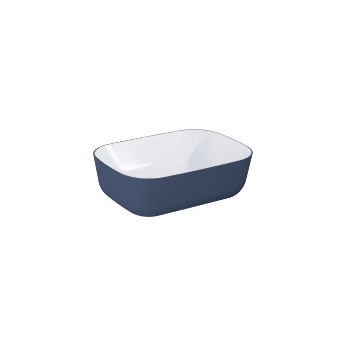 Umywalka ceramiczna ROCA RENI nablatowa mm bicolor biały/navy blue | RE040460896170