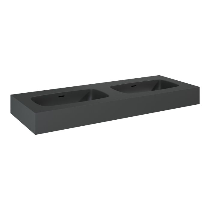 Umywalka marmurowa ROCA Elistone Dimple ścienna bez otworu 460 x 120 mm anthracite matt | RE041200026010