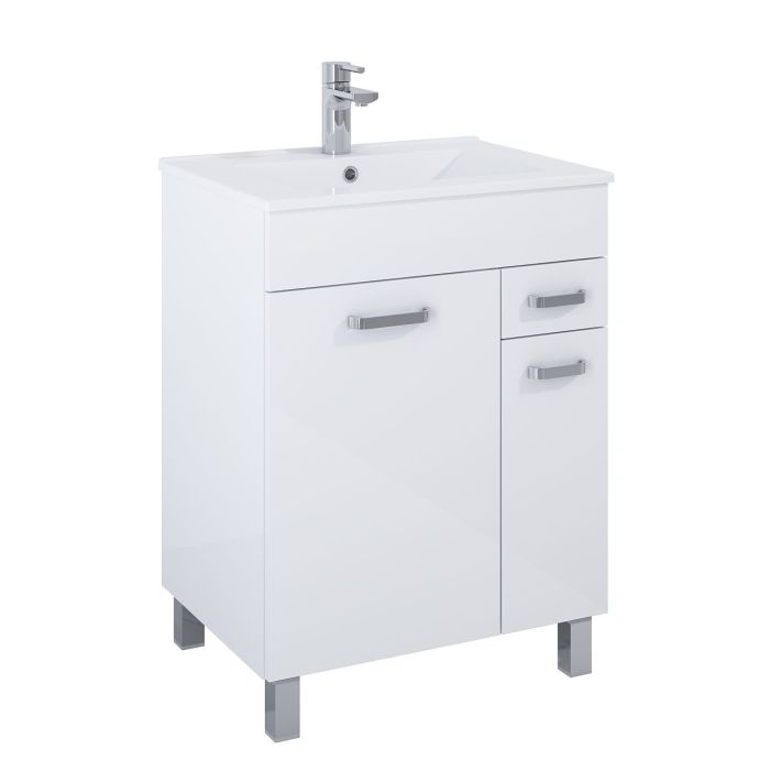 Komplet szafka 2-drzwiowa z umywalką płyta laminowana 600 x 456 x 821 mm white ROCA SUNN KYRA | RE169194008060