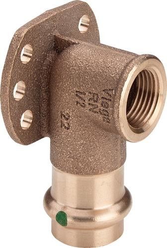 Kolanko z brązu ze złączkami naściennymi GW 15 mm x 1/2" Sanpress 2225.5