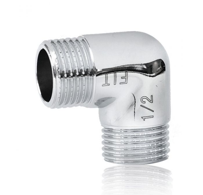 Kolano gwintowane 90° mosiężne chromowane GZ x GZ 1/2" SKALAR