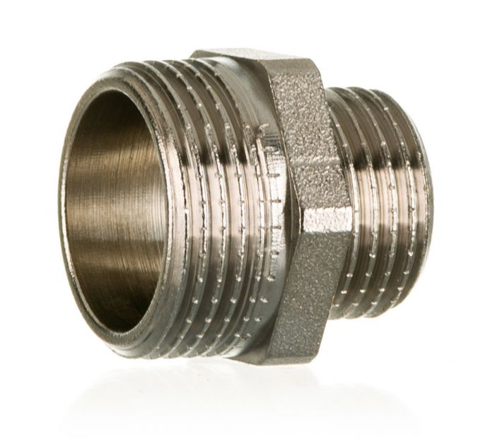 Nypel gwintowany redukcyjny mosiężny chromowany GZ 1/2" x 3/8" SKALAR