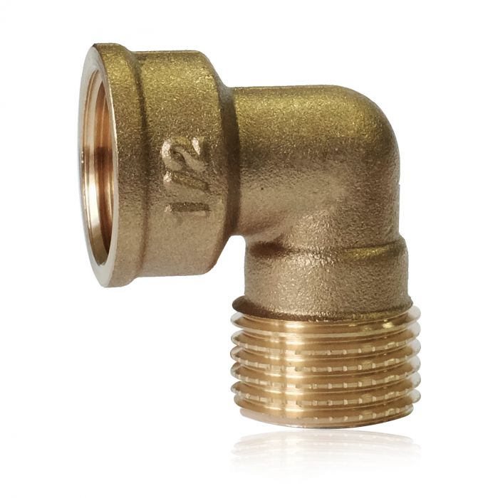 Kolano gwintowane 90° mosiężne GW x GZ 1 1/2" SKALAR NORMAL