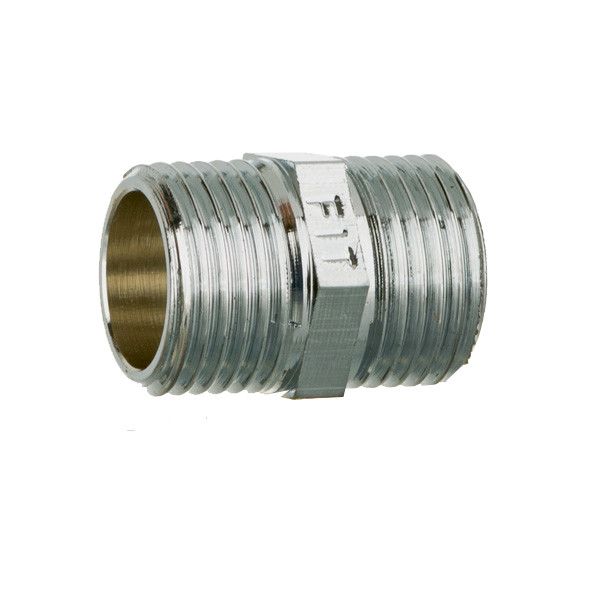 Nypel mosiężny, chromowany gwintowany GZ x GZ 1/2" SKALAR