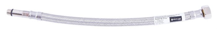 Wąż przyłączeniowy w oplocie ze stali nierdzewnej z długą końcówką 3/8" x M10 GW x GW 0.5 m
