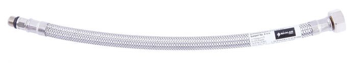 Wąż przyłączeniowy w oplocie ze stali nierdzewnej z krótką końcówką 3/8" x M10 GW x GW 0.6 m 