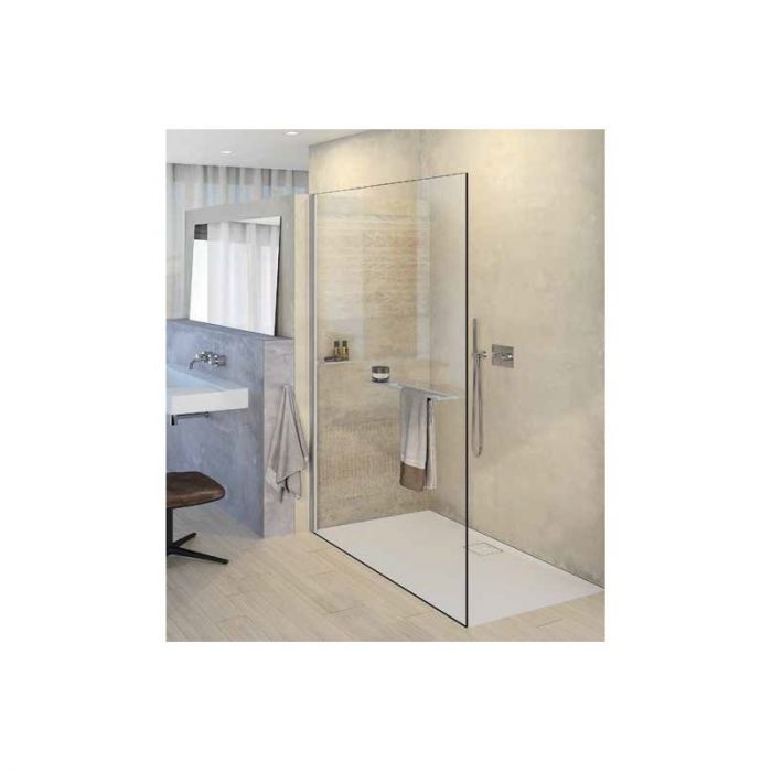 Ścianka boczna wolnostojąca WALK-IN HUPPE Select+ SW 900 900 x 2000 mm srebrna połysk szkło hartowane przezroczyste z powłoką Anti-Plaque | SL0303069322