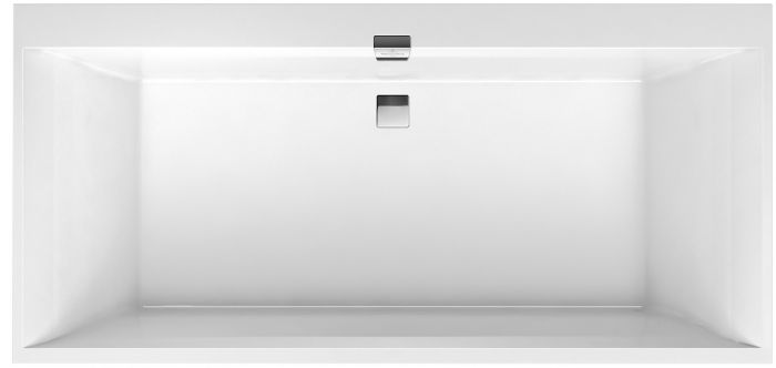 Wanna Quaryl prostokątny VILLEROY & BOCH WELLNESS Squaro Edge 12 Duo 1900 900 x 450 mm weiss alpin o prostokątnej formie wewnętrznej z zestawem odpływowym | UBQ190SQE2DV01