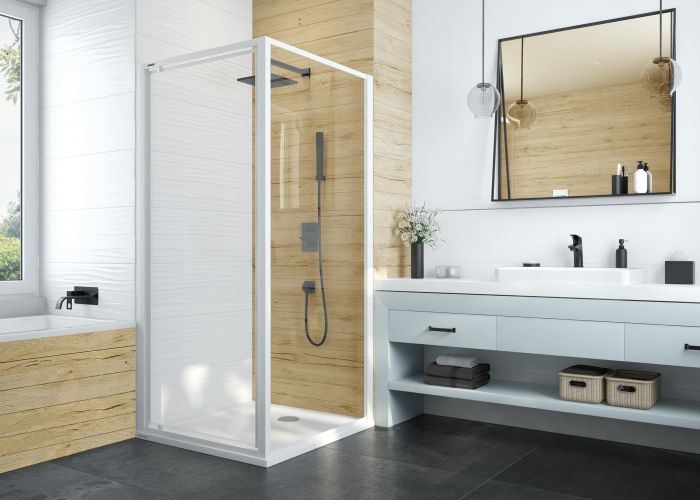 Ścianka dodatkowa SANPLAST Basic SS0/BASIC-70-S 700 x 1900 mm biała EW szkło hartowane transparentne W0 bez powłoki | 600450129001400