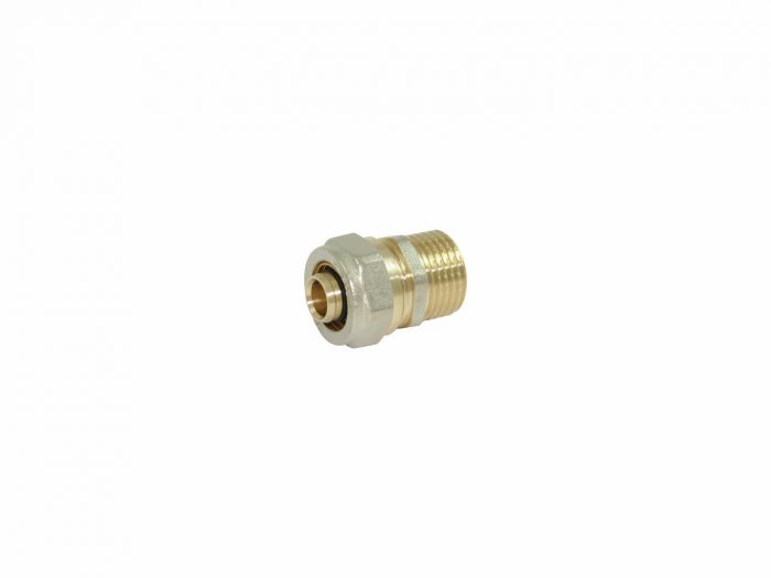 Złączka mosiądz z gwintem skręcana VPremium 16 mm x 1/2" GZ