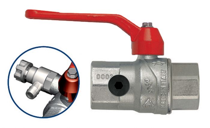 Zawór kulowy z rączką z odpływem i spustem SCARICO GP 2240 3/4" GW x GW PN 40
