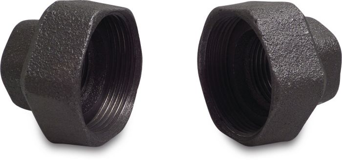 Komplet półśrubunków żeliwnych czarnych do pomp gwintowane GW x GW 1 1/2" x 1"