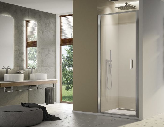 Drzwi 1-częściowe SANSWISS TOP-LINE S TLSP 1000 x 2000 mm czarne mat szkło hartowane przezroczyste z powłoką AQUAPERLE  | TLSP1000607