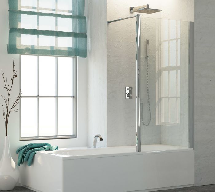 Ścianka SANSWISS TOP-LINE TOPV 700 x 1500 mm srebrna połysk szkło hartowane przezroczyste z powłoką AQUAPERLE | TOPV07005007