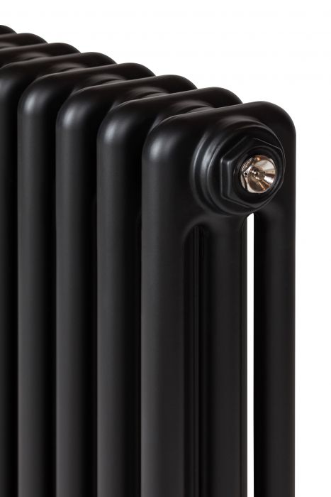 Grzejnik dekoracyjny żeberkowy Tubus 3 TUB3-050/24 1454 W 1122 x 568 x 131 mm C31 black mat przyłącze dolne typu V | TUB305024VC31