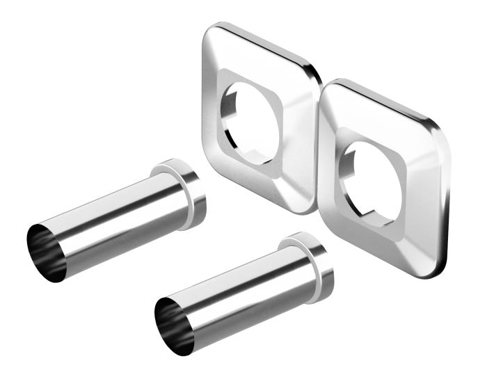 Zestaw maskujący Vario Term SKALAR zawiera: 2 tulejki maskujące 50 mm i rozetę podwójną (2 rozety pojedyncze po podziale) chrom  | SKATZMCR