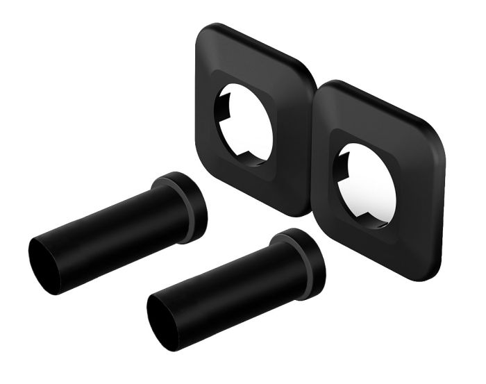 Zestaw maskujący Vario Term SKALAR zawiera: 2 tulejki maskujące 50 mm i rozetę podwójną (2 rozety pojedyncze po podziale) czarny  | SKATZMC