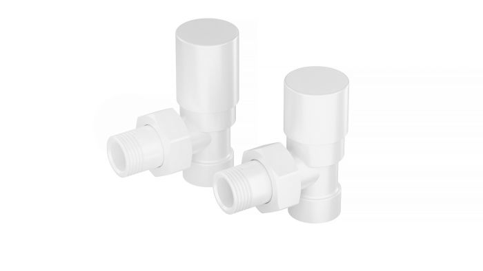 Zestaw regulacyjny kątowy Vario Term SKALAR R 1/2" zawiera zawór regulacyjny kątowy i zawór odcinający kątowy biały  | SKATZRKB