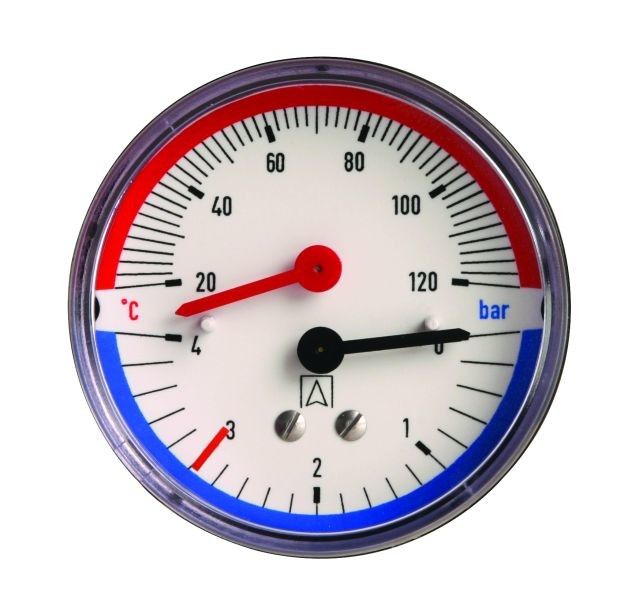 Termomanometr w obudowie metalowej TM 80 AX 20-120°C 0-4,0 bar