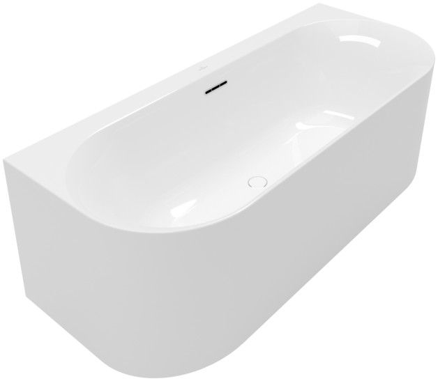 Wanna akrylowa bez rantu VILLEROY & BOCH WELLNESS Loop & Friends 1700 750 x 470 mm weiss alpin pojemność 138 litrów, odpływ na środku w zestawie 1 x wanna asymetryczna , 2 x rama każda z 2 nóżkami | UBA170LOF9CS00V01