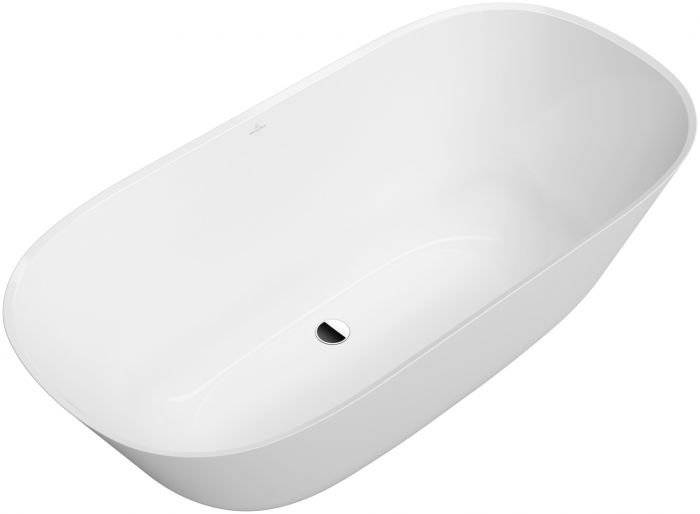Wanna Quaryl owalny wolnostojąca VILLEROY & BOCH WELLNESS Theano 1550 750 x 480 mm weiss alpin z zestawem odpływowym | UBQ155ANH7F200V01