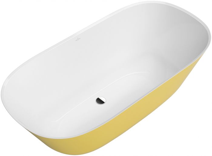 Wanna Quaryl owalny wolnostojąca VILLEROY & BOCH WELLNESS Theano 1550 750 x 480 mm weiss alpin z zestawem odpływowym | UBQ155ANH7F2BCV01